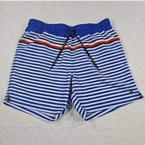 Tommy Hilfiger Maillot Swim Trunks Board Shorts Mens XL Blue/White Striped